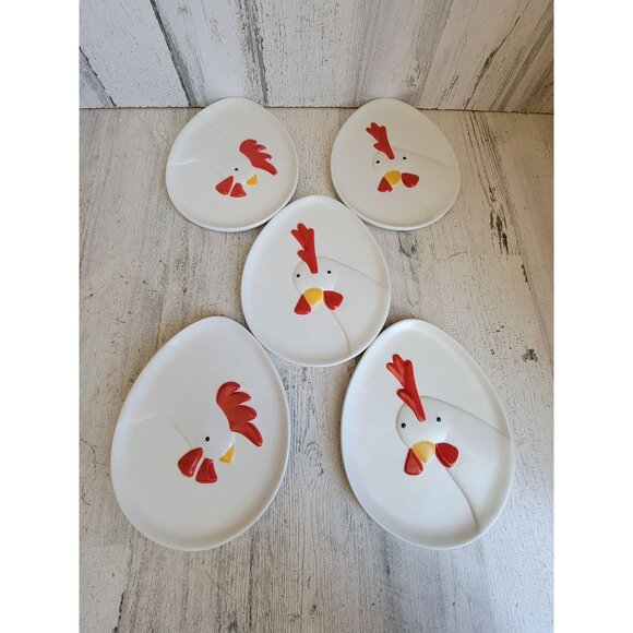 Dept 56 25133 French hen coupe plate country sampler set farm - Picture 1 of 8